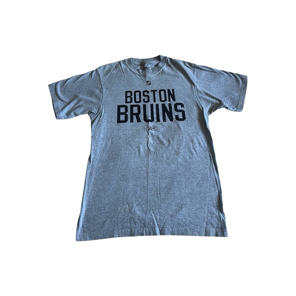Boston Bruins T Shirt Men Small Adult Gray NHL Hockey Retro Reebok Hockey